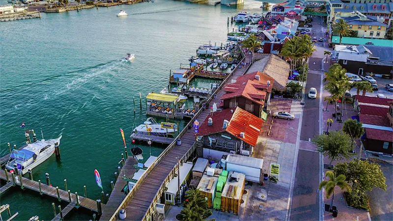 John’s Pass Sandbar coastal destination near St. Petersburg, Florida